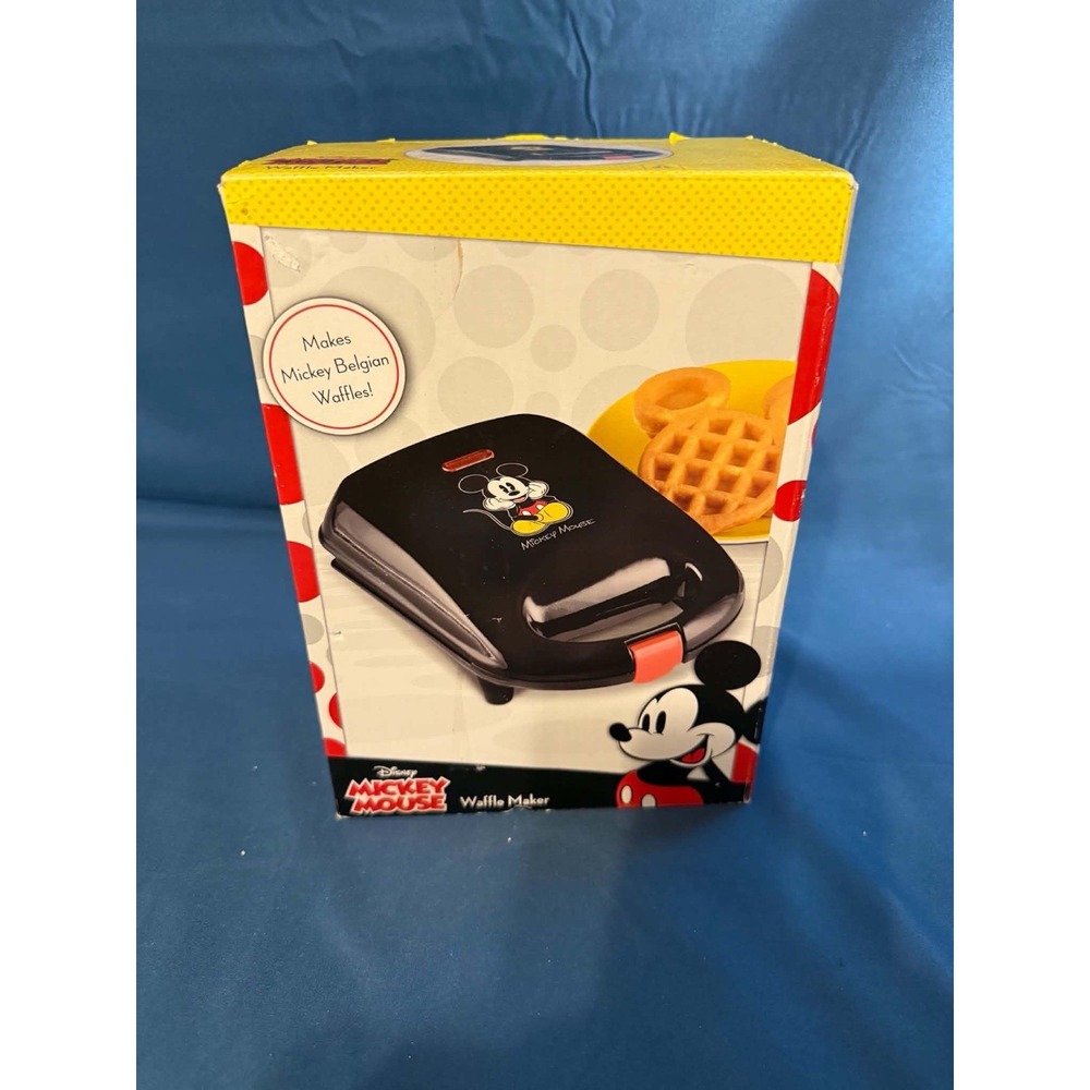 Disney Mickey Mouse Belgian Waffle Maker DCM-9, Non-Stick, Black/Red